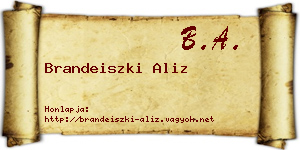 Brandeiszki Aliz névjegykártya