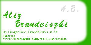 aliz brandeiszki business card